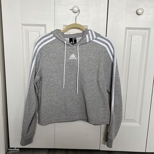 Gray adidas crop sweatshirt